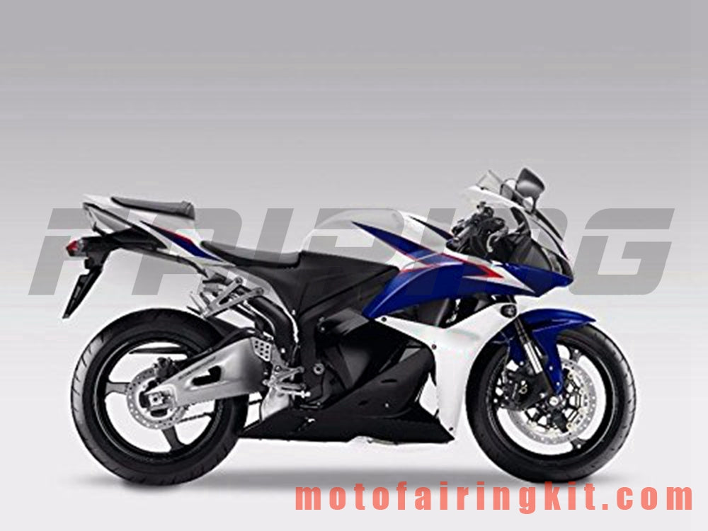 Kits de carenado aptos para CBR600RR 2009 2010 2011 2012 CBR600 RR 09 10 11 12 Molde de inyección de plástico ABS Carrocería completa para motocicleta Carrocería de posventa Marco (azul y blanco) B037