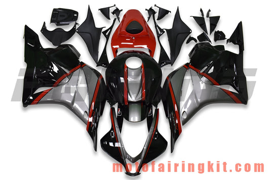 フェアリングキット CBR600RR 2009 2010 2011 2012 CBR600 RR 09 10 11 12 プラスチック ABS 射出成型 完全なオートバイボディ アフターマーケットボディワークフレーム (ブラック &amp; レッド) B040