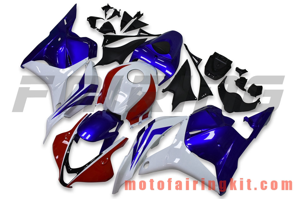 Kits de carenado aptos para CBR600RR 2009 2010 2011 2012 CBR600 RR 09 10 11 12 Molde de inyección de plástico ABS Carrocería completa para motocicleta Marco de carrocería de posventa (blanco y azul) B041