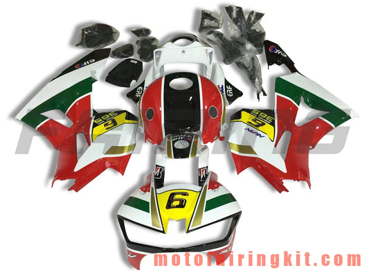 Fairing Kits Fit for CBR600RR 2013 2014 2015 2016 2017 2018 CBR600 RR 13 14 15 16 17 18 Plastic ABS Injection Mold Complete Motorcycle Body Aftermarket Bodywork Frame (Red & White) B006