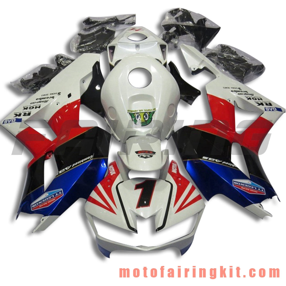 Fairing Kits Fit for CBR600RR 2013 2014 2015 2016 2017 2018 CBR600 RR 13 14 15 16 17 18 Plastic ABS Injection Mold Complete Motorcycle Body Aftermarket Bodywork Frame (White & Red) B008