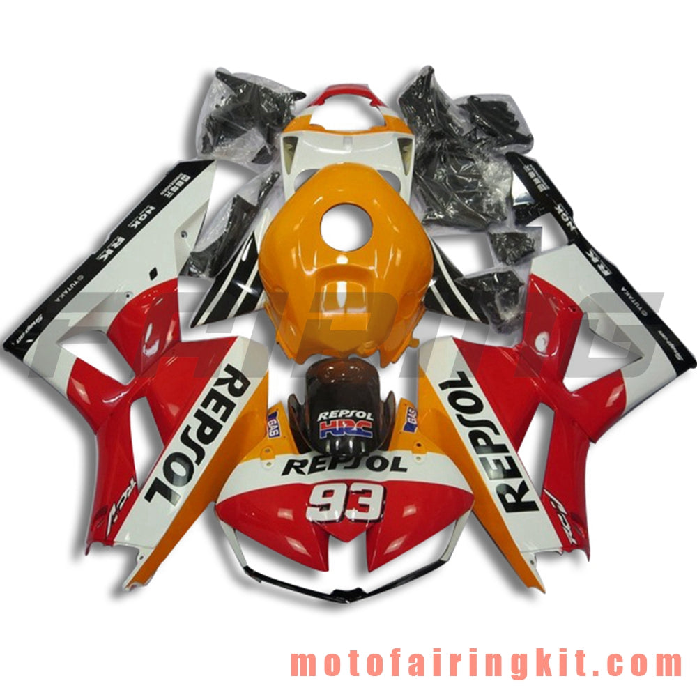 Fairing Kits Fit for CBR600RR 2013 2014 2015 2016 2017 2018 CBR600 RR 13 14 15 16 17 18 Plastic ABS Injection Mold Complete Motorcycle Body Aftermarket Bodywork Frame (Orange & Red) B010