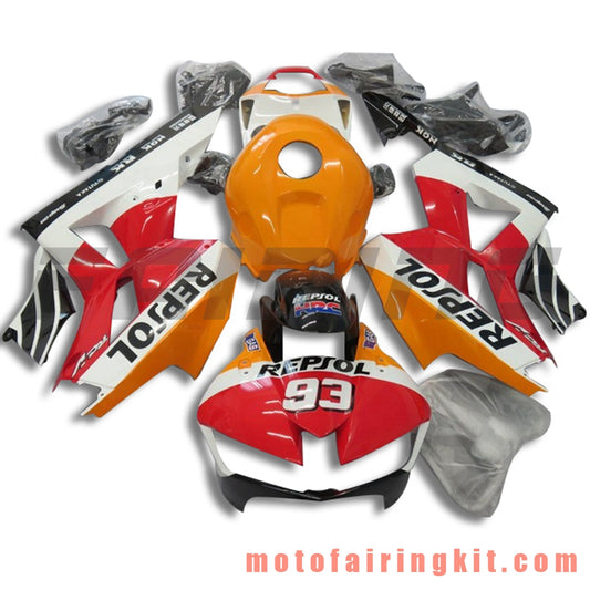 Fairing Kits Fit for CBR600RR 2013 2014 2015 2016 2017 2018 CBR600 RR 13 14 15 16 17 18 Plastic ABS Injection Mold Complete Motorcycle Body Aftermarket Bodywork Frame (Red & Orange) B014