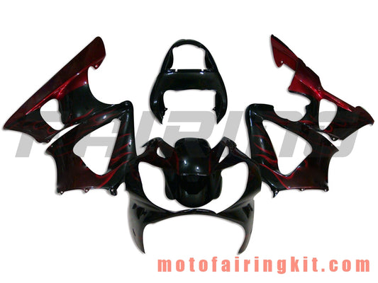 Kits de carenado aptos para CBR900RR 929 2000 2001 CBR900 RR 929 00 01 Molde de inyección de plástico ABS Carrocería completa para motocicleta Marco de carrocería de posventa (negro y rojo) B004