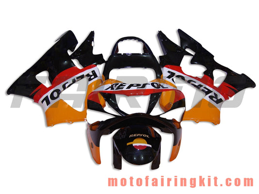 Kits de carenado aptos para CBR900RR 929 2000 2001 CBR900 RR 929 00 01 Molde de inyección de plástico ABS Carrocería completa para motocicleta Marco de carrocería de posventa (negro y naranja) B019