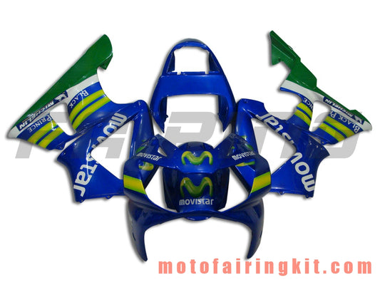 Kits de carenado aptos para CBR900RR 929 2000 2001 CBR900 RR 929 00 01 Molde de inyección de plástico ABS Carrocería completa para motocicleta Marco de carrocería de posventa (azul y verde) B021