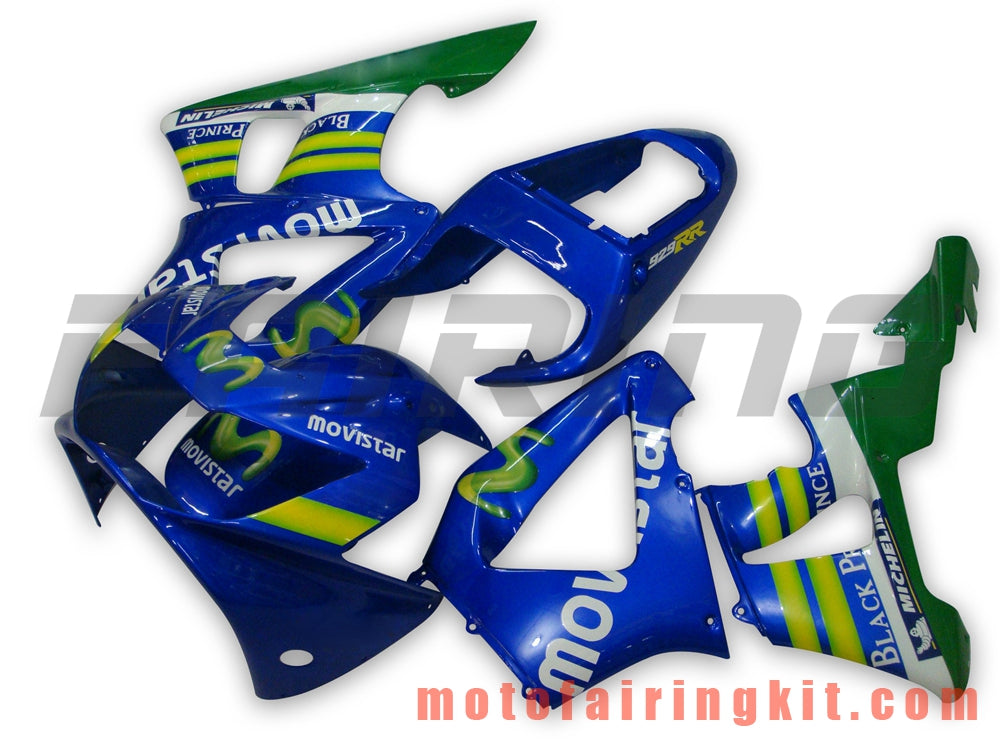 Fairing Kits Fit for CBR900RR 929 2000 2001 CBR900 RR 929 00 01 Plastic ABS Injection Mold Complete Motorcycle Body Aftermarket Bodywork Frame (Blue & Green) B021