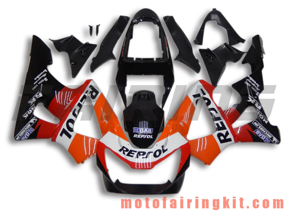 Kits de carenado aptos para CBR900RR 929 2000 2001 CBR900 RR 929 00 01 Molde de inyección de plástico ABS Carrocería completa para motocicleta Marco de carrocería de posventa (negro y naranja) B034