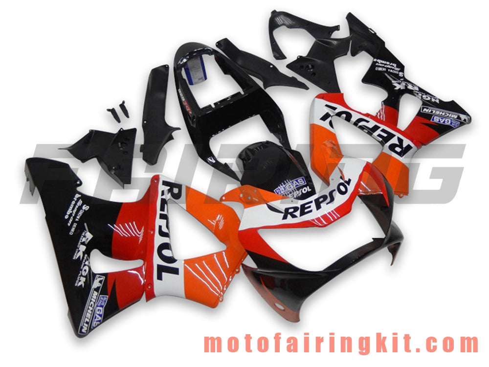 Kits de carenado aptos para CBR900RR 929 2000 2001 CBR900 RR 929 00 01 Molde de inyección de plástico ABS Carrocería completa para motocicleta Marco de carrocería de posventa (negro y naranja) B034