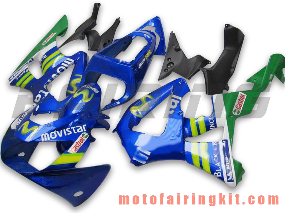 フェアリングキット CBR900RR 929 2000 2001 CBR900 RR 929 00 01 プラスチック ABS 射出成型 完全なオートバイボディ アフターマーケットボディワークフレーム (ブルー &amp; グリーン) B040