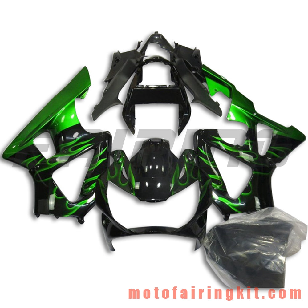 Fairing Kits Fit for CBR900RR 929 2000 2001 CBR900 RR 929 00 01 Plastic ABS Injection Mold Complete Motorcycle Body Aftermarket Bodywork Frame (Green & Black) B049