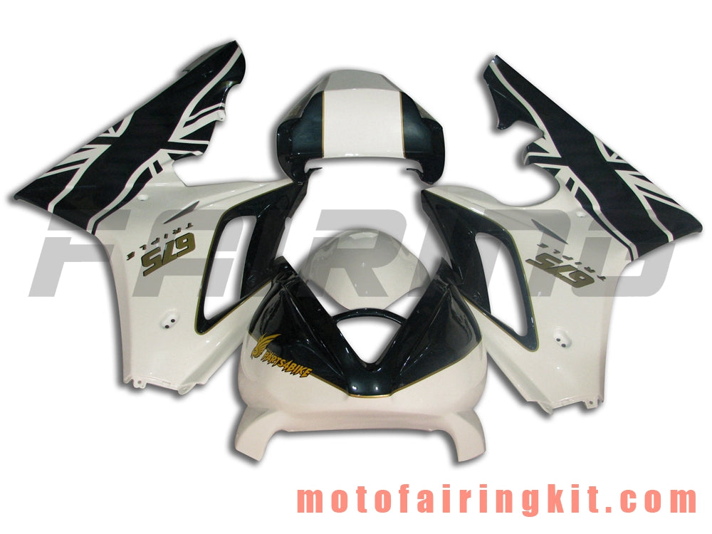 Fairing Kits Fit for Daytona 675 2006 2007 2008 675 06 07 08 Plastic ABS Injection Mold Complete Motorcycle Body Aftermarket Bodywork Frame (White & Black) B002