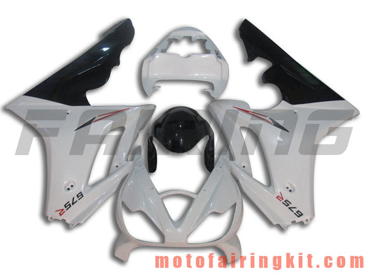 Fairing Kits Fit for Daytona 675 2006 2007 2008 675 06 07 08 Plastic ABS Injection Mold Complete Motorcycle Body Aftermarket Bodywork Frame (White & Black) B003