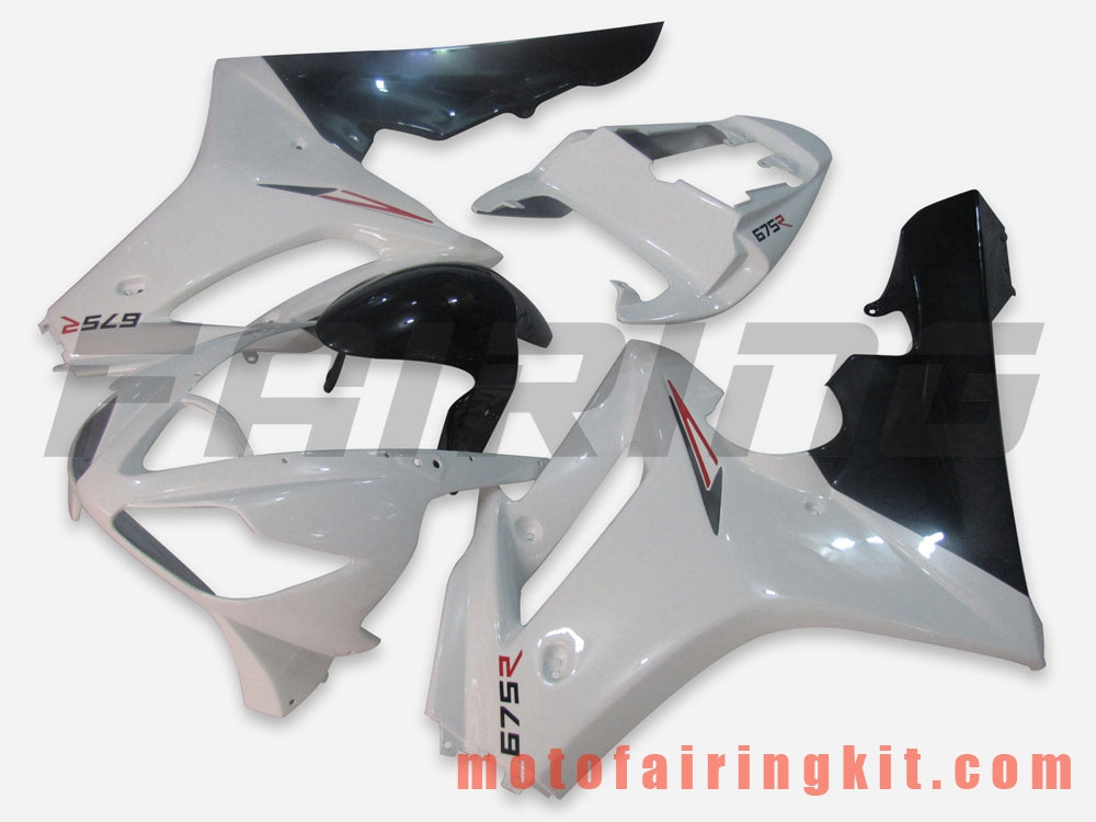 Fairing Kits Fit for Daytona 675 2006 2007 2008 675 06 07 08 Plastic ABS Injection Mold Complete Motorcycle Body Aftermarket Bodywork Frame (White & Black) B003