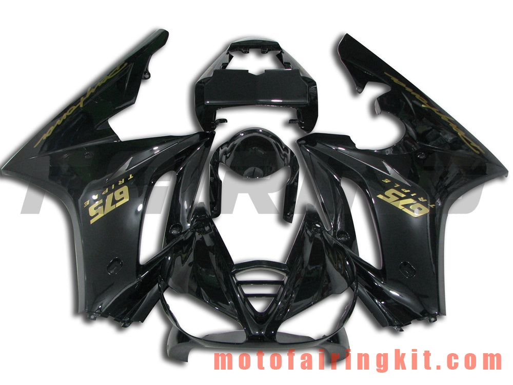 Fairing Kits Fit for Daytona 675 2006 2007 2008 675 06 07 08 Plastic ABS Injection Mold Complete Motorcycle Body Aftermarket Bodywork Frame (Black) B006