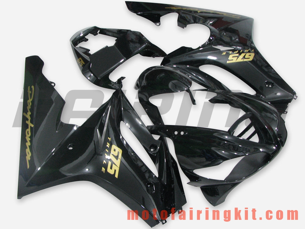 Fairing Kits Fit for Daytona 675 2006 2007 2008 675 06 07 08 Plastic ABS Injection Mold Complete Motorcycle Body Aftermarket Bodywork Frame (Black) B006