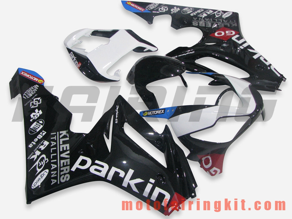 Kits de carenado aptos para Daytona 675 2006 2007 2008 675 06 07 08 Molde de inyección de plástico ABS Carrocería completa para motocicleta Carrocería del mercado de accesorios Marco (blanco y negro) B007