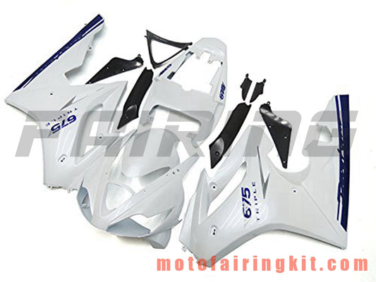 Kits de carenado aptos para Daytona 675 2006 2007 2008 675 06 07 08 Molde de inyección de plástico ABS Carrocería completa para motocicleta Carrocería del mercado de accesorios Marco (blanco y azul) B013