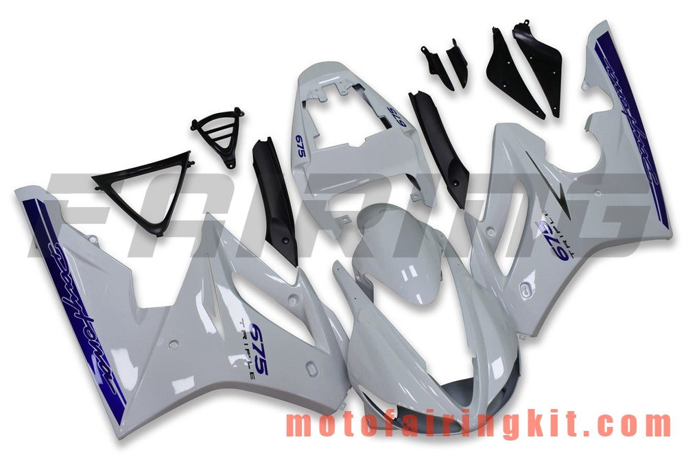 Fairing Kits Fit for Daytona 675 2009 2010 2011 2012 675 09 10 11 12 Plastic ABS Injection Mold Complete Motorcycle Body Aftermarket Bodywork Frame (White) B008