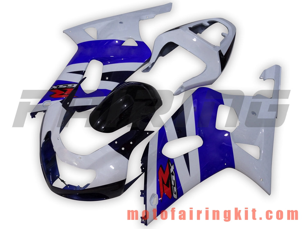 フェアリングキット GSXR1000 2000 2001 2002 GSXR 1000 00 01 02 プラスチック ABS 射出成形 完全なオートバイボディ アフターマーケットボディワークフレーム (ブルー &amp; ホワイト) B001