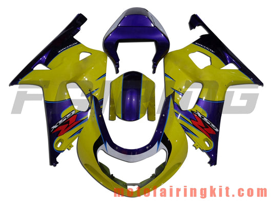 Kits de carenado aptos para GSXR1000 2000 2001 2002 GSXR 1000 00 01 02 Molde de inyección de plástico ABS Carrocería completa para motocicleta Marco de carrocería de posventa (amarillo y azul) B003