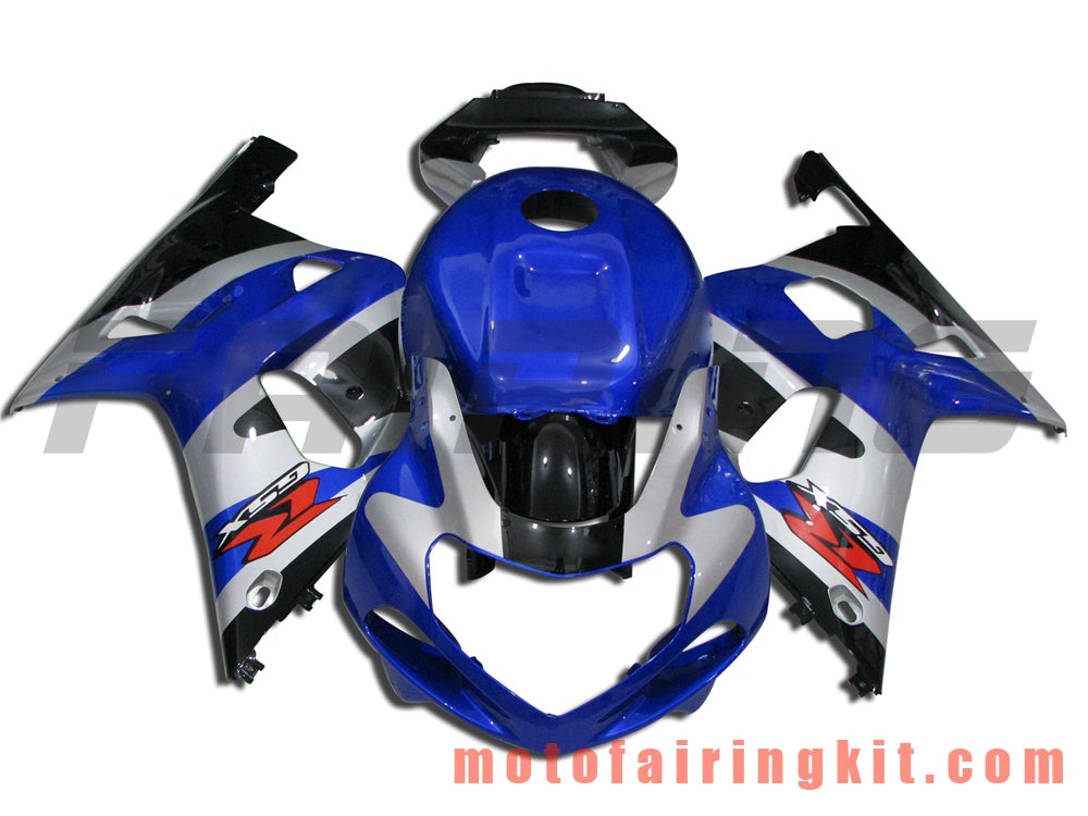 Kits de carenado aptos para GSXR1000 2000 2001 2002 GSXR 1000 00 01 02 Molde de inyección de plástico ABS Carrocería completa para motocicleta Marco de carrocería de posventa (azul y plata) B005