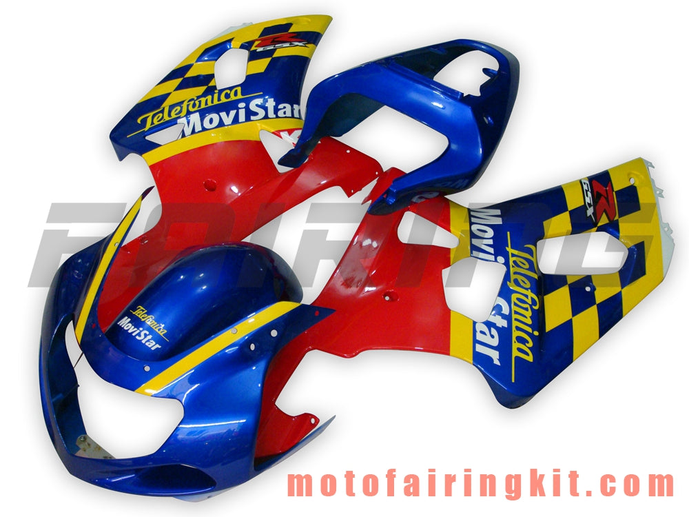 Kits de carenado aptos para GSXR1000 2000 2001 2002 GSXR 1000 00 01 02 Molde de inyección de plástico ABS Carrocería completa para motocicleta Marco de carrocería de posventa (rojo y azul) B007