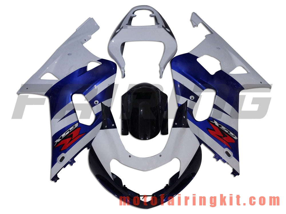 Fairing Kits Fit for GSXR1000 2000 2001 2002 GSXR 1000 00 01 02 Plastic ABS Injection Mold Complete Motorcycle Body Aftermarket Bodywork Frame (White & Blue) B010