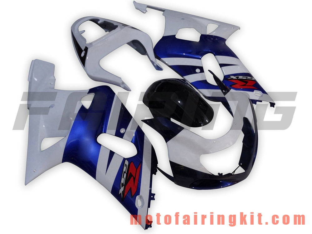 Fairing Kits Fit for GSXR1000 2000 2001 2002 GSXR 1000 00 01 02 Plastic ABS Injection Mold Complete Motorcycle Body Aftermarket Bodywork Frame (White & Blue) B010