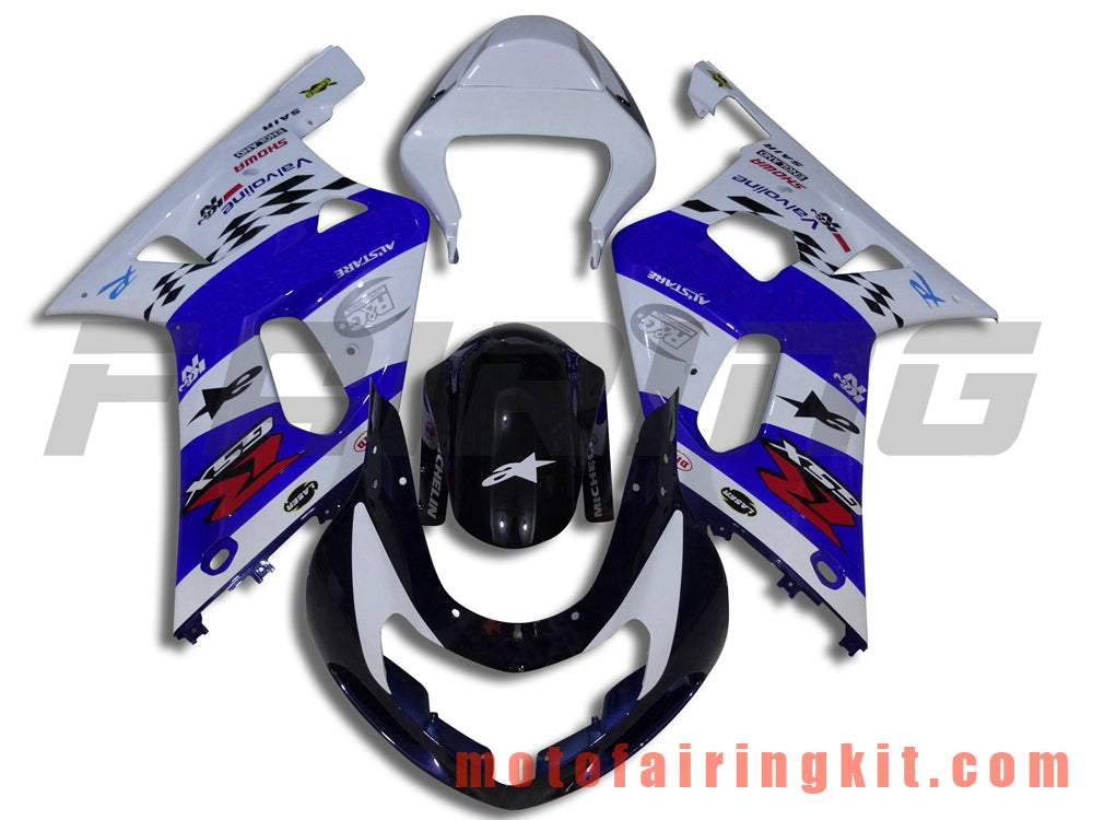 Kits de carenado aptos para GSXR1000 2000 2001 2002 GSXR 1000 00 01 02 Molde de inyección de plástico ABS Carrocería completa para motocicleta Marco de carrocería de posventa (azul y blanco) B012