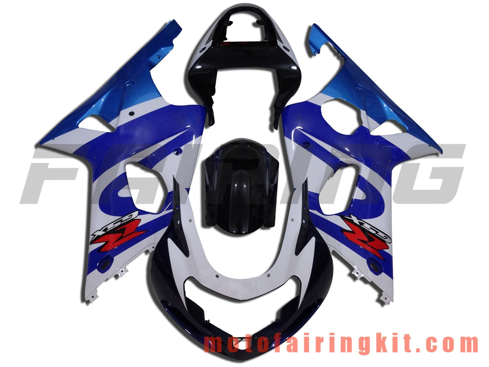 Kits de carenado aptos para GSXR1000 2000 2001 2002 GSXR 1000 00 01 02 Molde de inyección de plástico ABS Carrocería completa para motocicleta Marco de carrocería de posventa (azul y negro) B013