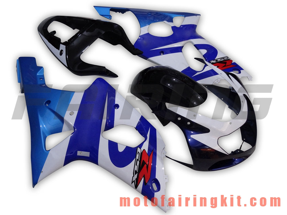 Kits de carenado aptos para GSXR1000 2000 2001 2002 GSXR 1000 00 01 02 Molde de inyección de plástico ABS Carrocería completa para motocicleta Marco de carrocería de posventa (azul y negro) B013