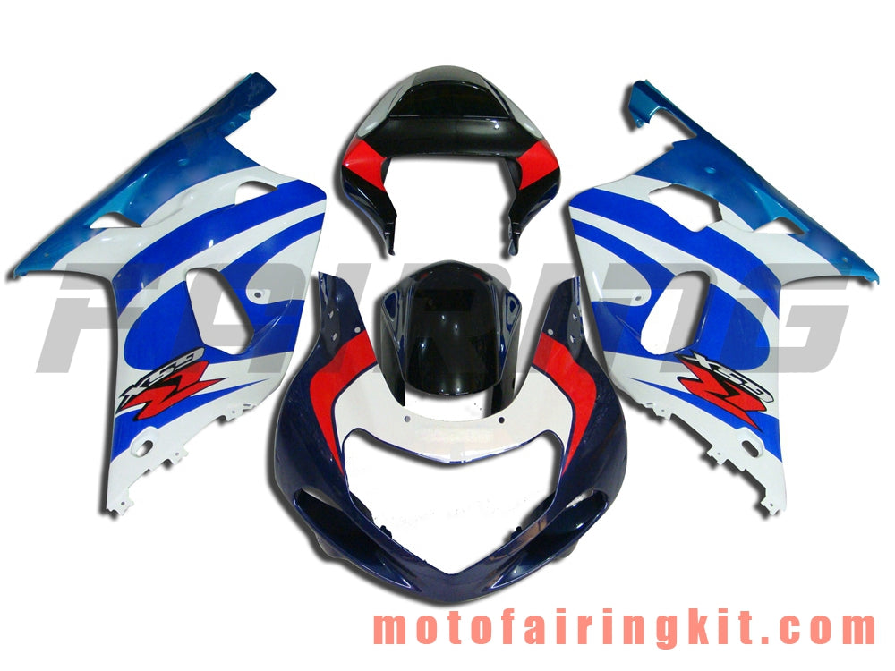 Kits de carenado aptos para GSXR1000 2000 2001 2002 GSXR 1000 00 01 02 Molde de inyección de plástico ABS Carrocería completa para motocicleta Marco de carrocería de posventa (azul y blanco) B014