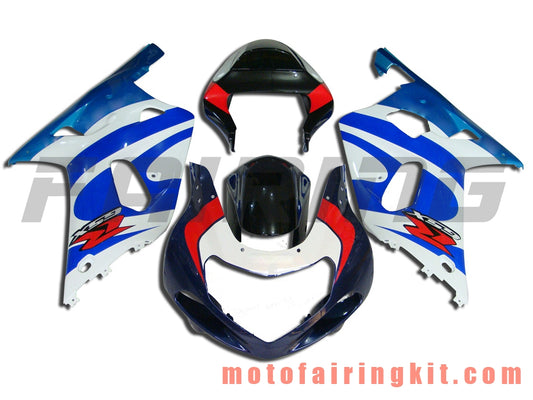 Kits de carenado aptos para GSXR1000 2000 2001 2002 GSXR 1000 00 01 02 Molde de inyección de plástico ABS Carrocería completa para motocicleta Marco de carrocería de posventa (azul y blanco) B014