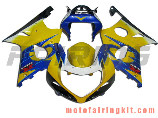 Kits de carenado aptos para GSXR1000 2000 2001 2002 GSXR 1000 00 01 02 Molde de inyección de plástico ABS Carrocería completa para motocicleta Marco de carrocería de posventa (amarillo y azul) B015