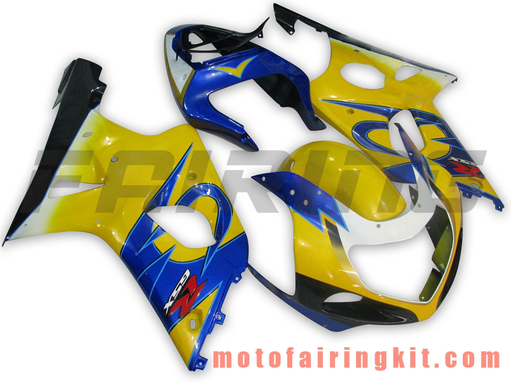 Kits de carenado aptos para GSXR1000 2000 2001 2002 GSXR 1000 00 01 02 Molde de inyección de plástico ABS Carrocería completa para motocicleta Marco de carrocería de posventa (amarillo y azul) B015