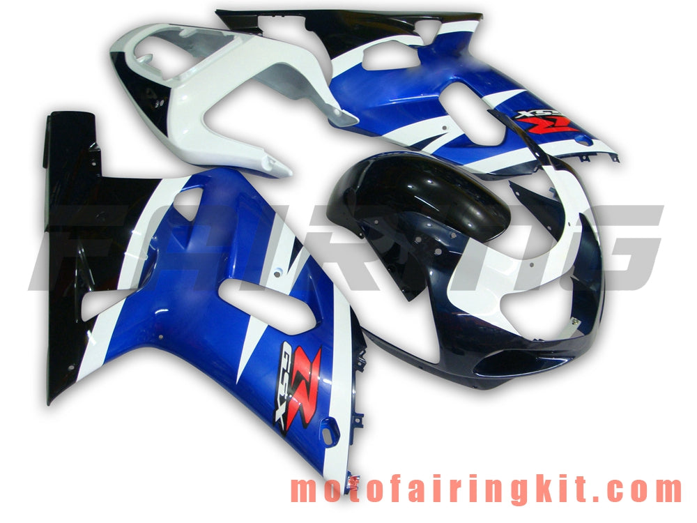 Fairing Kits Fit for GSXR1000 2000 2001 2002 GSXR 1000 00 01 02 Plastic ABS Injection Mold Complete Motorcycle Body Aftermarket Bodywork Frame (Blue & White) B016