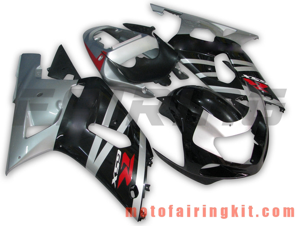 Fairing Kits Fit for GSXR1000 2000 2001 2002 GSXR 1000 00 01 02 Plastic ABS Injection Mold Complete Motorcycle Body Aftermarket Bodywork Frame (Black & Silver) B019