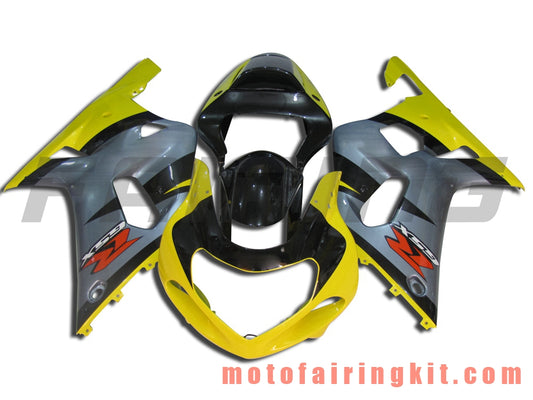 Kits de carenado aptos para GSXR1000 2000 2001 2002 GSXR 1000 00 01 02 Molde de inyección de plástico ABS Carrocería completa para motocicleta Marco de carrocería de posventa (gris y amarillo) B021