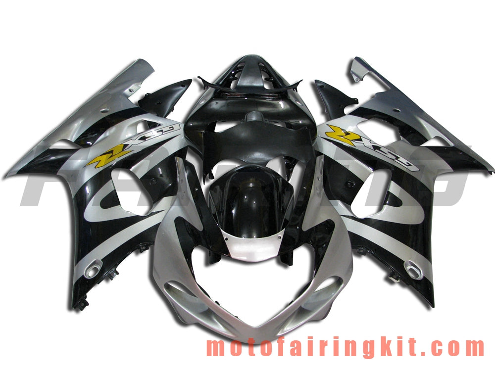 Kits de carenado aptos para GSXR1000 2000 2001 2002 GSXR 1000 00 01 02 Molde de inyección de plástico ABS Carrocería completa para motocicleta Marco de carrocería de posventa (plata y negro) B022