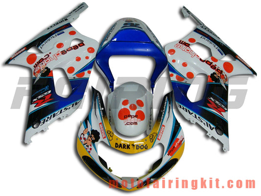 Kits de carenado aptos para GSXR1000 2000 2001 2002 GSXR 1000 00 01 02 Molde de inyección de plástico ABS Carrocería completa para motocicleta Marco de carrocería de posventa (azul y blanco) B024