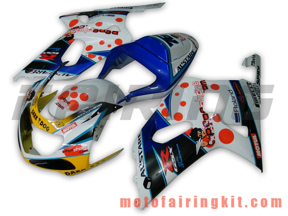 Kits de carenado aptos para GSXR1000 2000 2001 2002 GSXR 1000 00 01 02 Molde de inyección de plástico ABS Carrocería completa para motocicleta Marco de carrocería de posventa (azul y blanco) B024