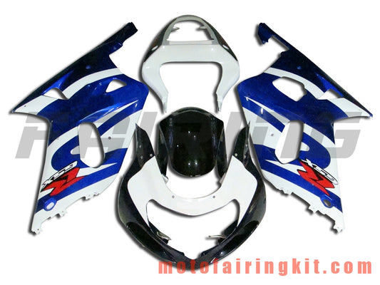 Kits de carenado aptos para GSXR1000 2000 2001 2002 GSXR 1000 00 01 02 Molde de inyección de plástico ABS Carrocería completa para motocicleta Marco de carrocería de posventa (azul y blanco) B026