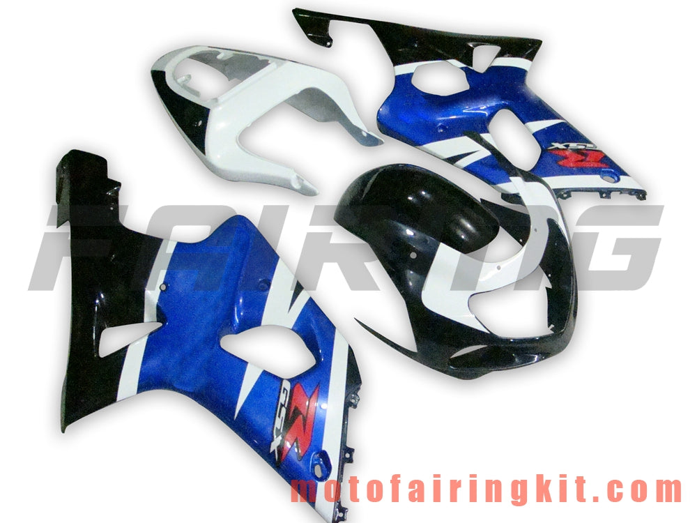 Kits de carenado aptos para GSXR1000 2000 2001 2002 GSXR 1000 00 01 02 Molde de inyección de plástico ABS Carrocería completa para motocicleta Marco de carrocería de posventa (azul y negro) B033