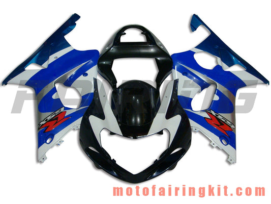 Kits de carenado aptos para GSXR1000 2000 2001 2002 GSXR 1000 00 01 02 Molde de inyección de plástico ABS Carrocería completa para motocicleta Marco de carrocería de posventa (azul y blanco) B034