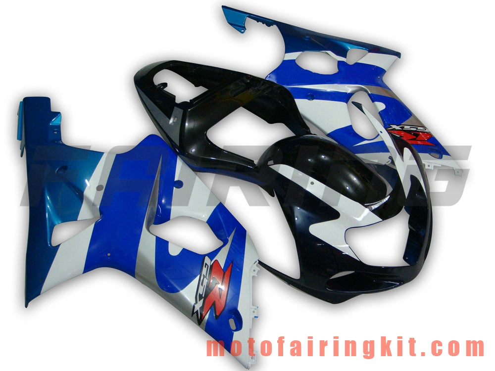 Kits de carenado aptos para GSXR1000 2000 2001 2002 GSXR 1000 00 01 02 Molde de inyección de plástico ABS Carrocería completa para motocicleta Marco de carrocería de posventa (azul y blanco) B034