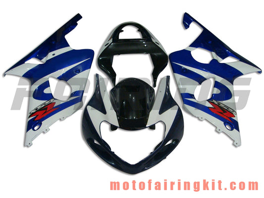 Kits de carenado aptos para GSXR1000 2000 2001 2002 GSXR 1000 00 01 02 Molde de inyección de plástico ABS Carrocería completa para motocicleta Marco de carrocería de posventa (azul y blanco) B035