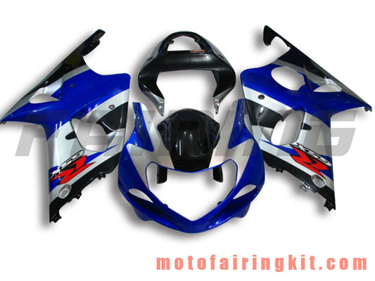 Kits de carenado aptos para GSXR1000 2000 2001 2002 GSXR 1000 00 01 02 Molde de inyección de plástico ABS Carrocería completa para motocicleta Marco de carrocería de posventa (plata y azul) B036