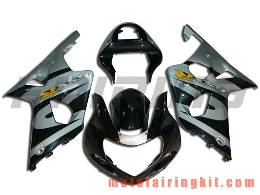 Kits de carenado aptos para GSXR1000 2000 2001 2002 GSXR 1000 00 01 02 Molde de inyección de plástico ABS Carrocería completa para motocicleta Marco de carrocería de posventa (plata y negro) B038