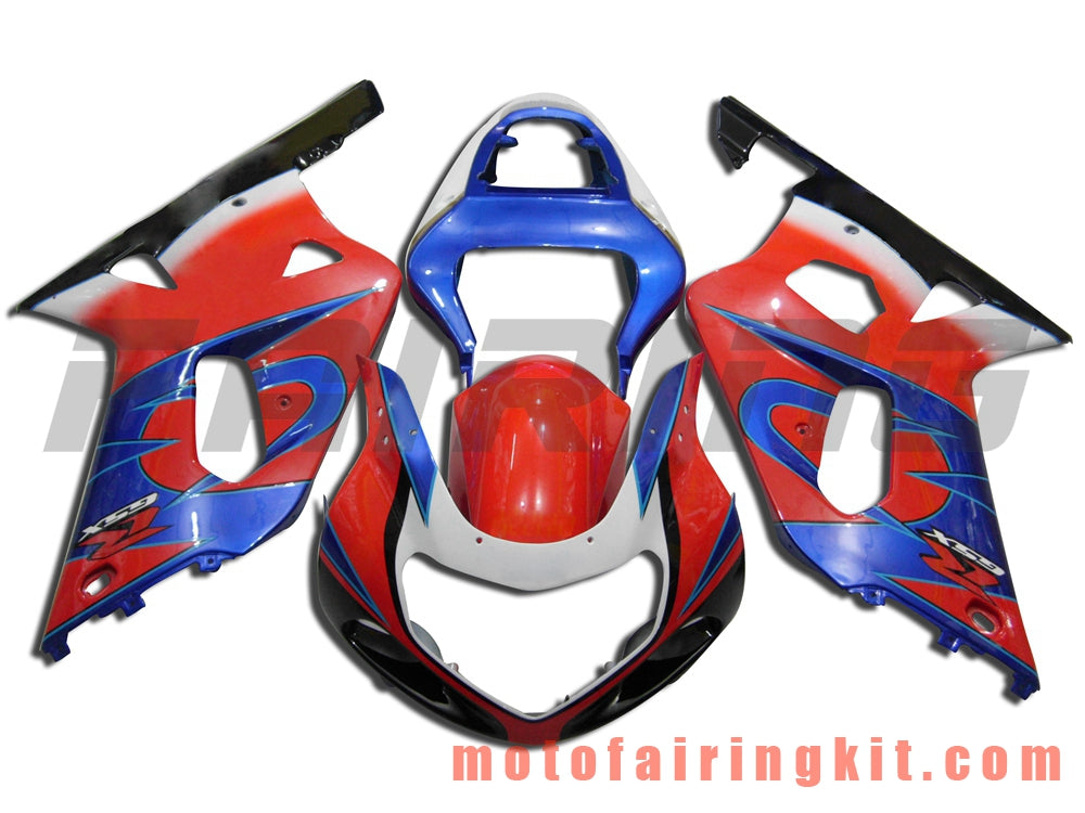 Fairing Kits Fit for GSXR1000 2000 2001 2002 GSXR 1000 00 01 02 Plastic ABS Injection Mold Complete Motorcycle Body Aftermarket Bodywork Frame (Red & Blue) B042